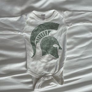 MSU Spartans Rhinestone Onesie